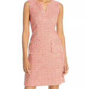 Tweed Pocket Orange Dress